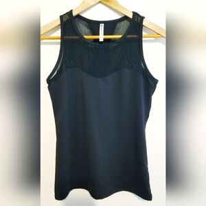 Fabletics Black Tank Top Mesh Detail